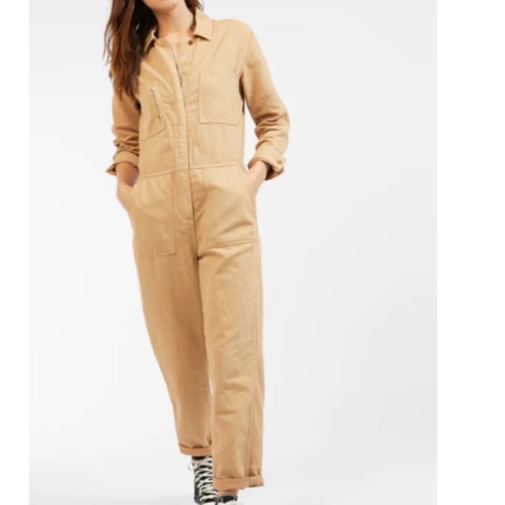 Relaxed Utility Jumpsuit in Tan